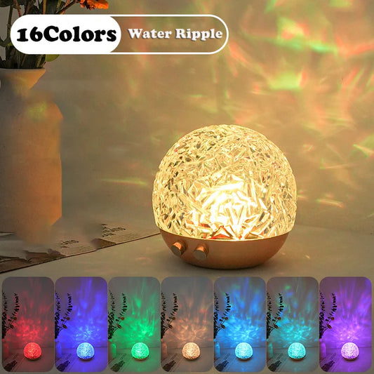 Water Wave Effect Led Night Light With 16 Colors